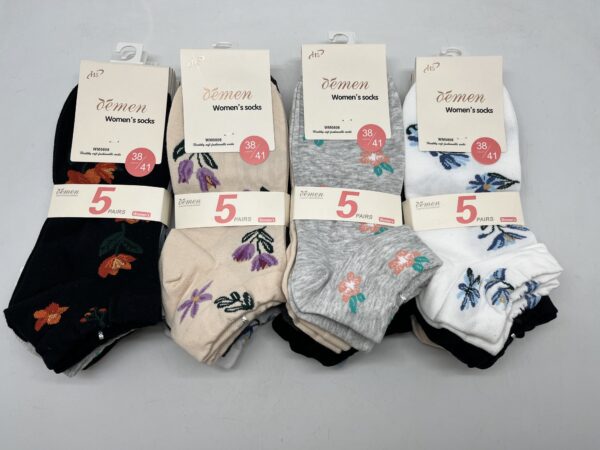 [#0808] Naiste lühikese säärega sokid (5 pr/pk) (erinevad mudelid)